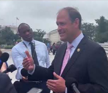 U.S. Congressman Andy Barr (R-KY) speaks to reporters about his proposal for a Constitutional Amendment ending birthright citizenship for illegal immigrants on Friday, June 27.
